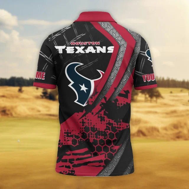 LIMITED EDITION - NEW CUSTOMIZED NFL15 HTT HOUSTON TEXANS POLO SHIRT