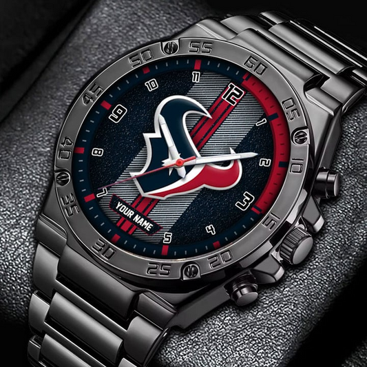 LIMITED EDITION - NEW CUSTOMIZED NFL15 HTT HOUSTON TEXANS LUXURY STAINLESS STEEL WATCH
