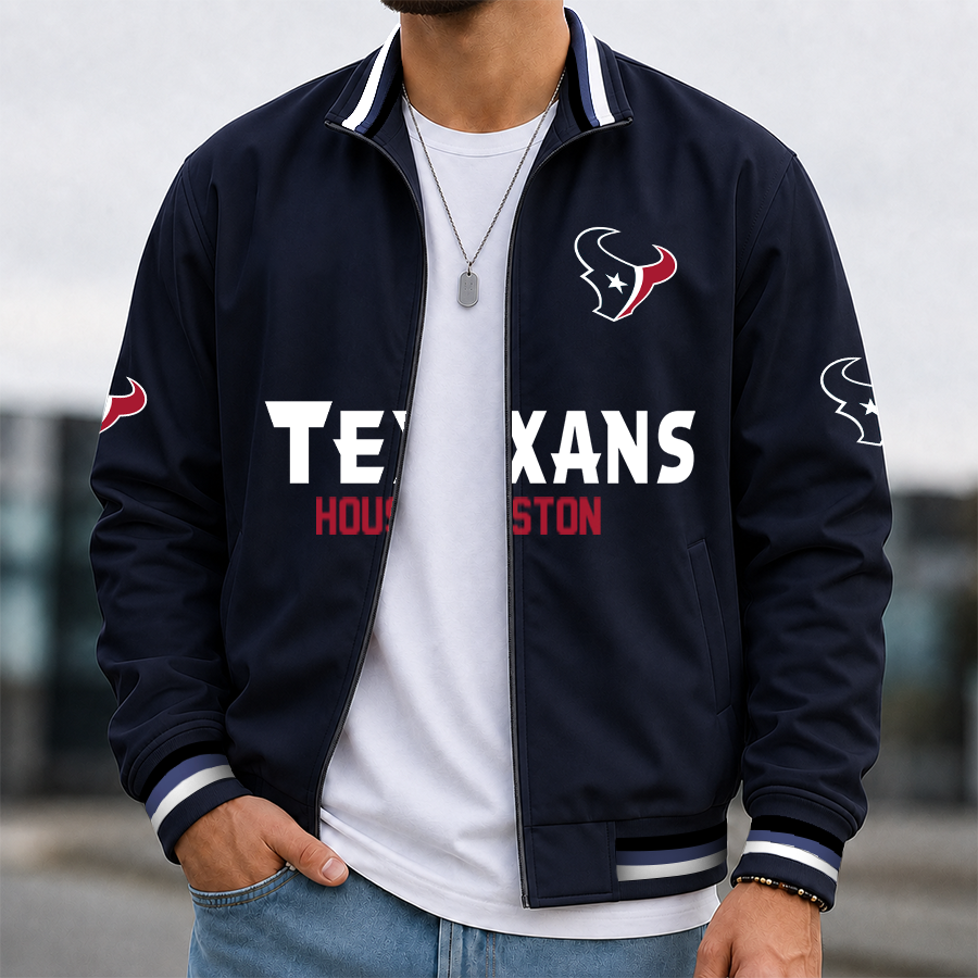 [SPECIAL OFFER] NEW CUSTOMIZED NFL15 HTT HOUSTON TEXANS MEN'S CASUAL JACKET