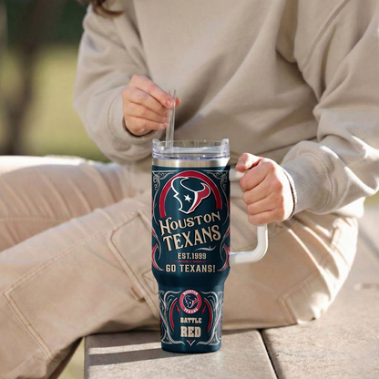 LIMITED EDITION - NEW CUSTOMIZED NFL15 HTT HOUSTON TEXANS 40OZ TUMBLER