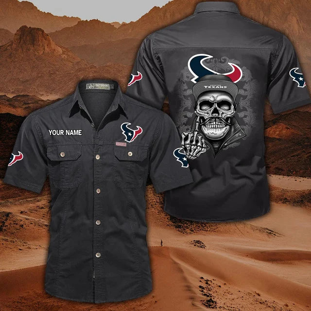 [SPECIAL OFFER] NEW CUSTOMIZED NFL15 HTT HOUSTON TEXANS MUTICOLOR MEN'S CARGO SHIRT