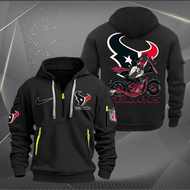 [SPECIAL OFFER] NEW CUSTOMIZED NFL15 HTT HOUSTON TEXANS MUTICOLOR QUARTER ZIP HOODIE