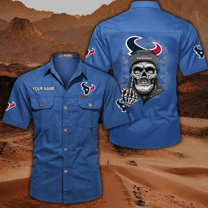 [SPECIAL OFFER] NEW CUSTOMIZED NFL15 HTT HOUSTON TEXANS MUTICOLOR MEN'S CARGO SHIRT