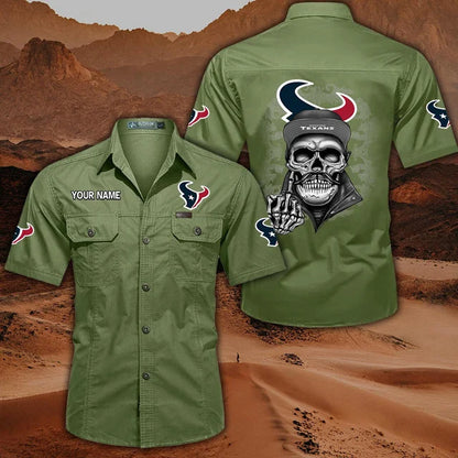 [SPECIAL OFFER] NEW CUSTOMIZED NFL15 HTT HOUSTON TEXANS MUTICOLOR MEN'S CARGO SHIRT