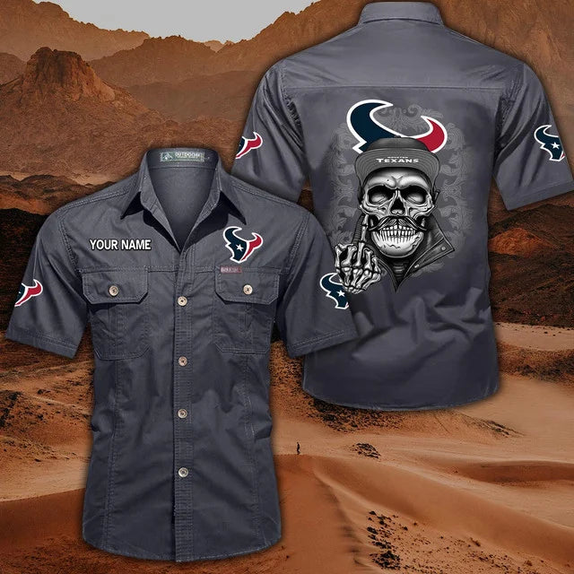 [SPECIAL OFFER] NEW CUSTOMIZED NFL15 HTT HOUSTON TEXANS MUTICOLOR MEN'S CARGO SHIRT