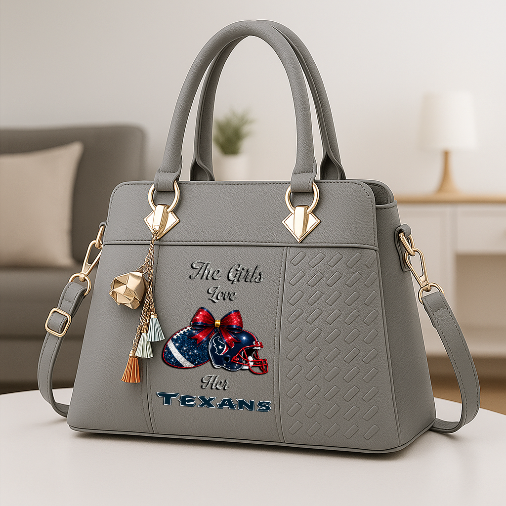LIMITED EDITION - NEW CUSTOMIZED NFL15 HTT HOUSTON TEXANS WOMEN'S ZIP HANDBAG MULTICOLOR