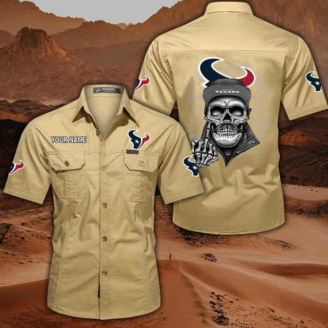 [SPECIAL OFFER] NEW CUSTOMIZED NFL15 HTT HOUSTON TEXANS MUTICOLOR MEN'S CARGO SHIRT