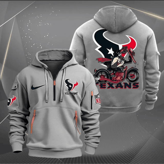[SPECIAL OFFER] NEW CUSTOMIZED NFL15 HTT HOUSTON TEXANS MUTICOLOR QUARTER ZIP HOODIE