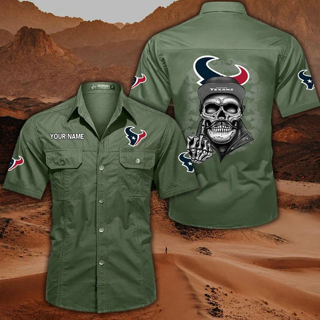 [SPECIAL OFFER] NEW CUSTOMIZED NFL15 HTT HOUSTON TEXANS MUTICOLOR MEN'S CARGO SHIRT