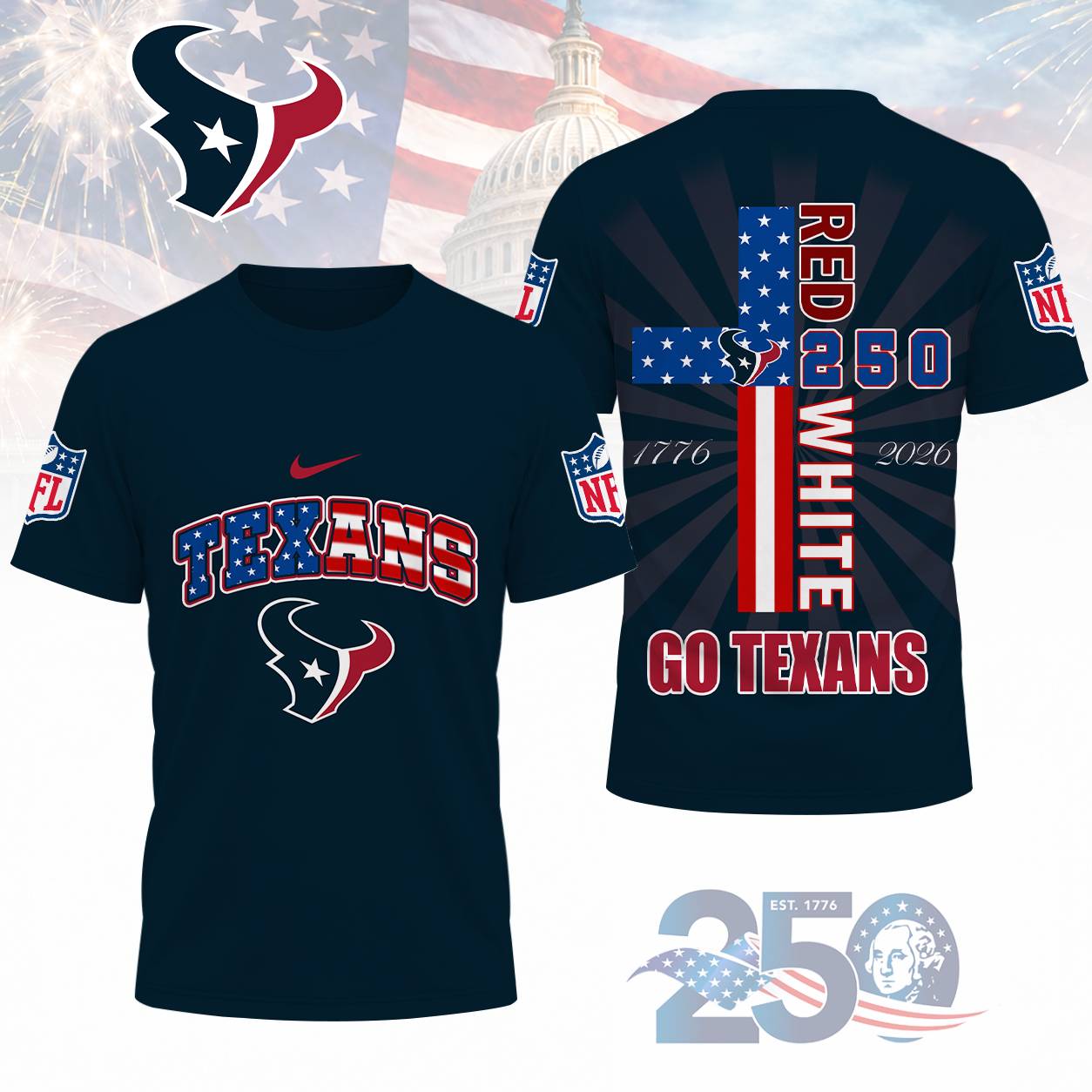 LIMITED EDITION - NEW CUSTOMIZED NFL15 HTT HOUSTON TEXANS T-SHIRT, POLO SHIRT, ZIP POLO SHIRT, SWEATSHIRT, HOODIE & ZIP HOODIE