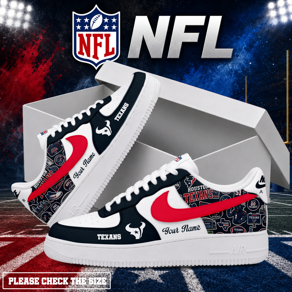 LIMITED EDITION - NEW CUSTOMIZED NFL15 HTT HOUSTON TEXANS AF1 SHOES