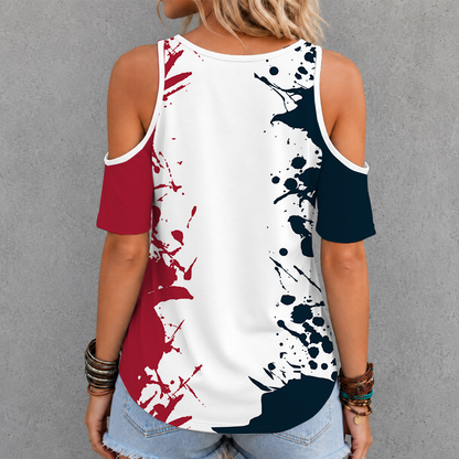 [SPECIAL OFFER] NEW CUSTOMIZED NFL15 HTT HOUSTON TEXANS CRISS CROSS V-NECK TOP