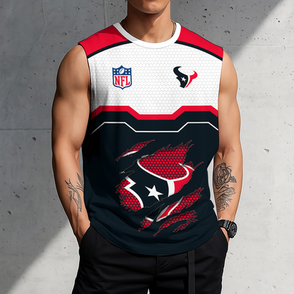 LIMITED EDITION - NEW CUSTOMIZED NFL15 HTT HOUSTON TEXANS MEN'S GYM SHIRT