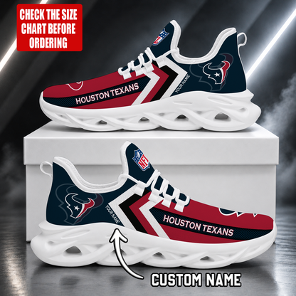 LIMITED EDITION - NEW CUSTOMIZED NFL15 HTT HOUSTON TEXANS UNISEX MAX SOUL SHOES