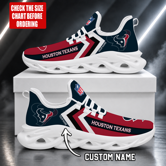 LIMITED EDITION - NEW CUSTOMIZED NFL15 HTT HOUSTON TEXANS UNISEX MAX SOUL SHOES