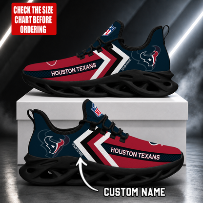 LIMITED EDITION - NEW CUSTOMIZED NFL15 HTT HOUSTON TEXANS UNISEX MAX SOUL SHOES