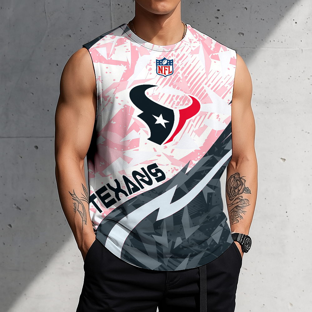 LIMITED EDITION - NEW CUSTOMIZED NFL15 HTT HOUSTON TEXANS MEN'S GYM SHIRT