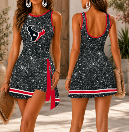 LIMITED EDITION - NEW CUSTOMIZED NFL15 HTT HOUSTON TEXANS WOMEN'S SUMMER SKORT DRESS