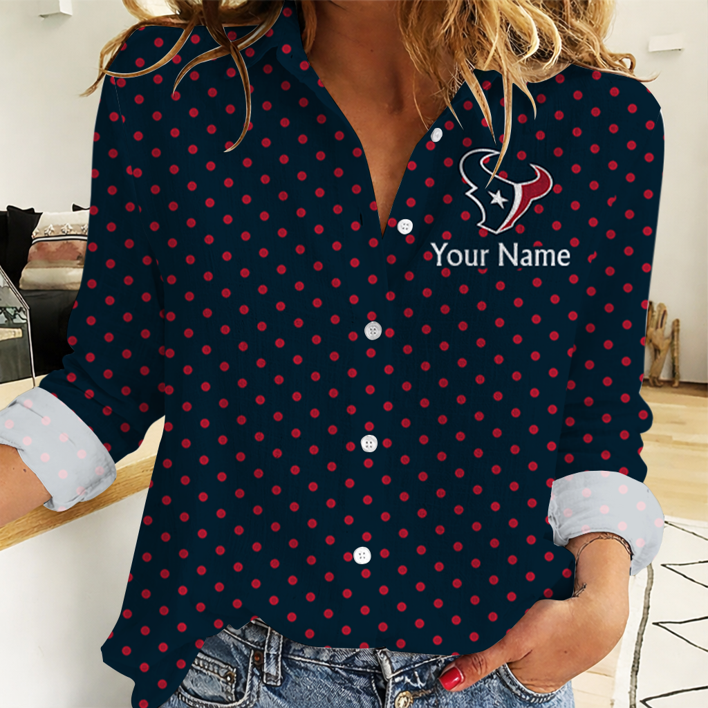LIMITED EDITION - NEW CUSTOMIZED NFL15 HTT HOUSTON TEXANS WOMEN CASUAL SHIRT