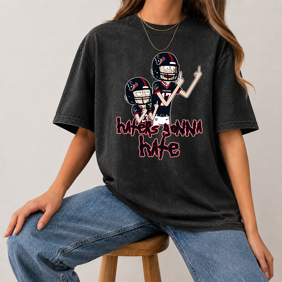 [SPECIAL OFFER] NEW CUSTOMIZED NFL15 HTT HOUSTON TEXANS FUNNY MULTICOLOR WASHED TEE