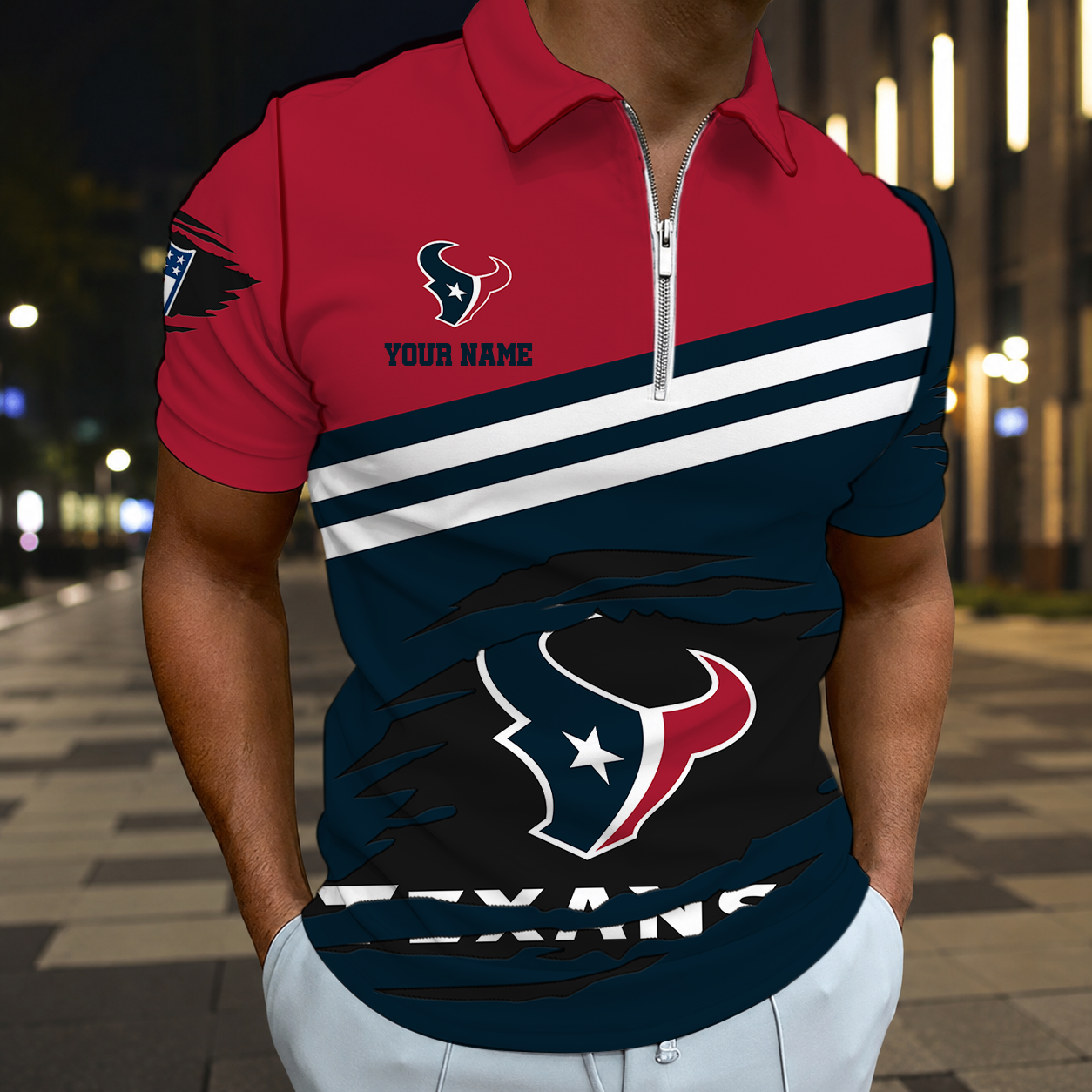 LIMITED EDITION - NEW CUSTOMIZED NFL15 HTT HOUSTON TEXANS T-SHIRT, POLO SHIRT, ZIP POLO SHIRT, SWEATSHIRT, HOODIE & ZIP HOODIE