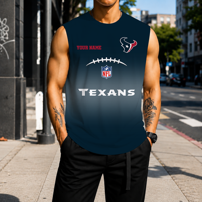LIMITED EDITION - NEW CUSTOMIZED NFL15 HTT HOUSTON TEXANS MEN'S GYM SHIRT