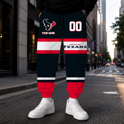 LIMITED EDITION - NEW CUSTOMIZED NFL15 HTT HOUSTON TEXANS SWEATPANTS