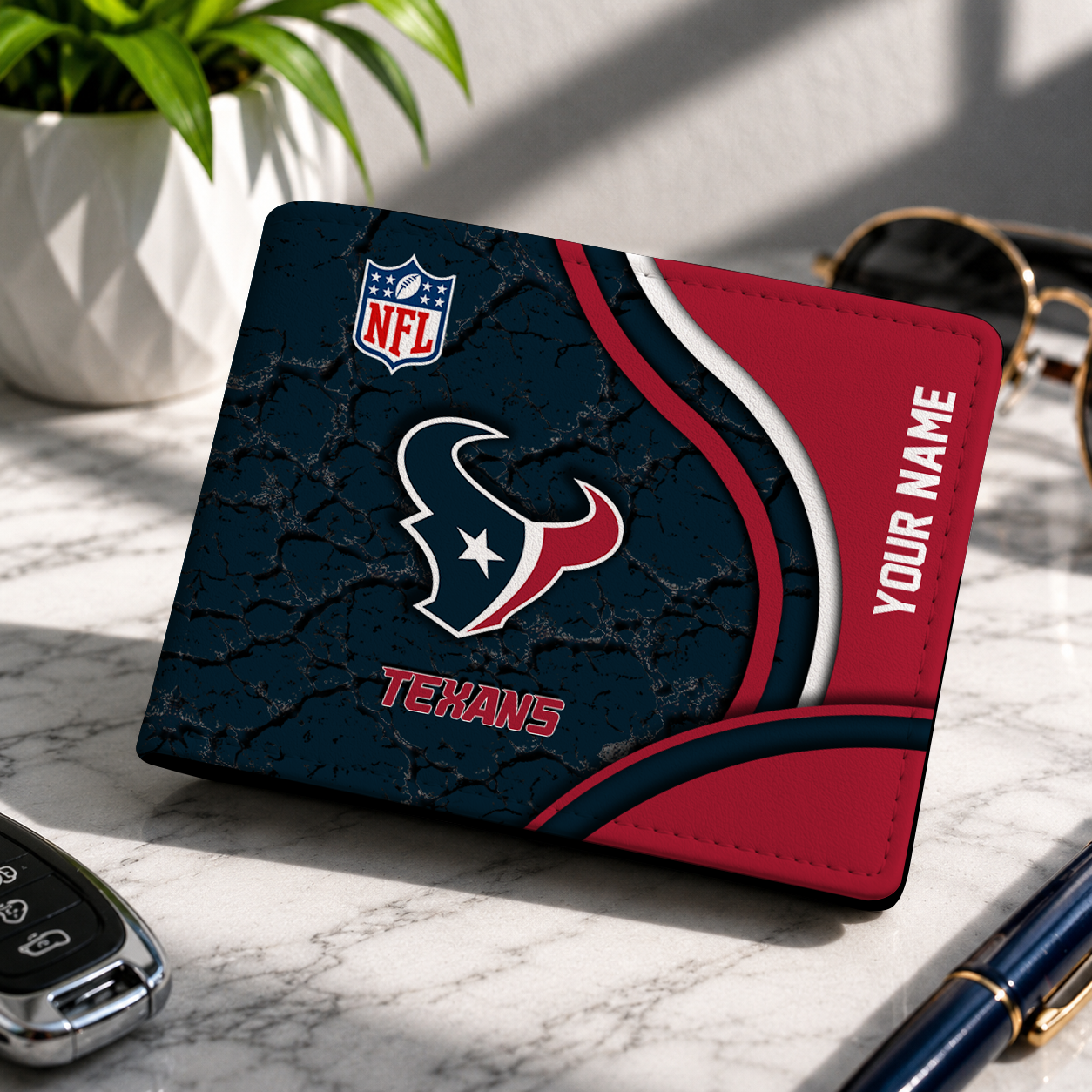 MEGA SALE - NEW CUSTOMIZED NFL15 HTT HOUSTON TEXANS LEATHER WALLET