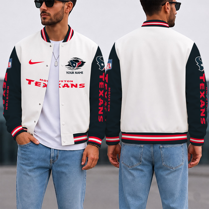 ELITE EDITION - NEW CUSTOMIZED NFL15 HTT HOUSTON TEXANS SATIN VARSITY & BASEBALL JACKET