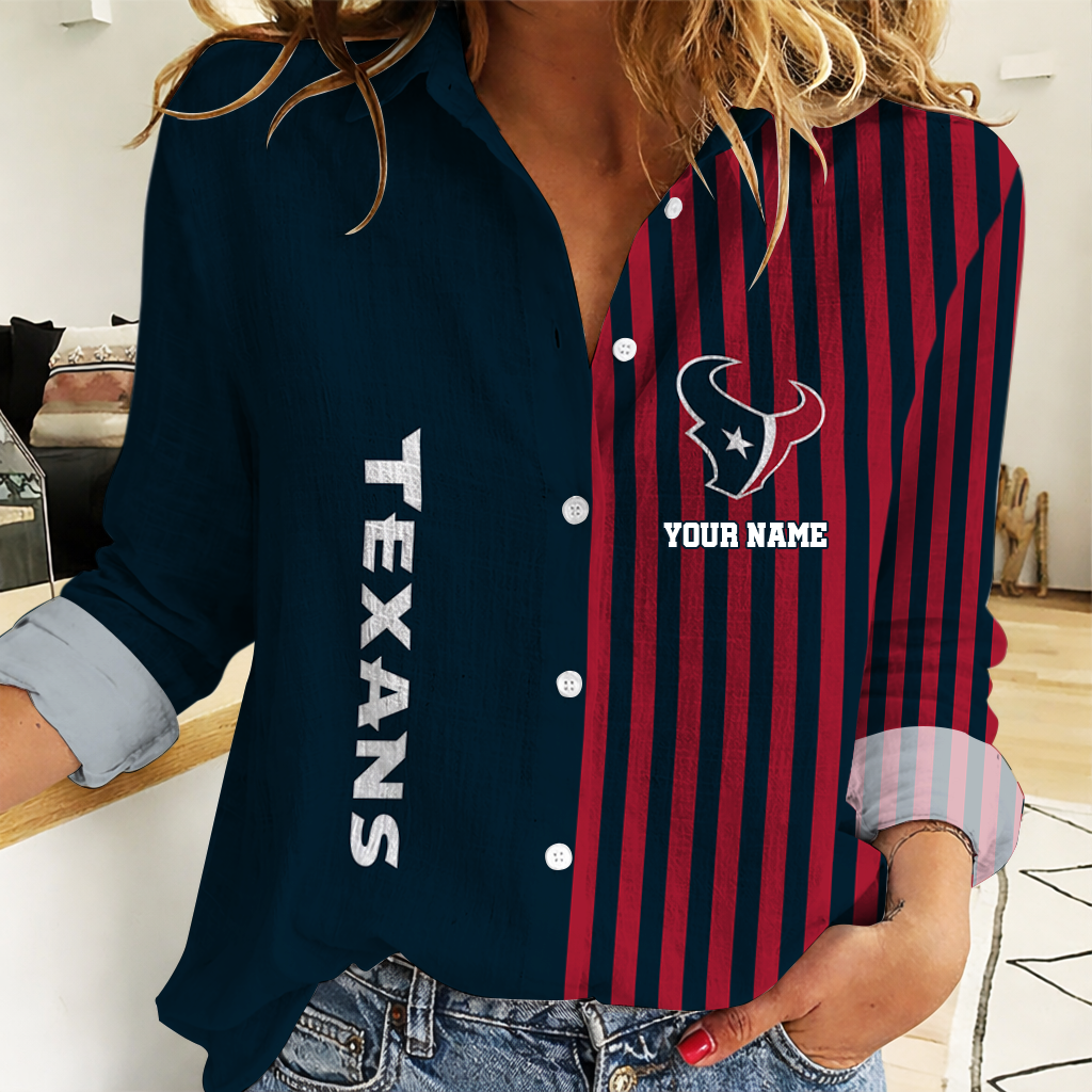 ELITE EDITION - NEW CUSTOMIZED NFL15 HTT HOUSTON TEXANS WOMEN CASUAL SHIRT