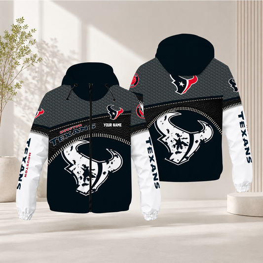 LIMITED EDITION - NEW CUSTOMIZED NFL15 HTT HOUSTON TEXANS WINDBREAKER JACKET