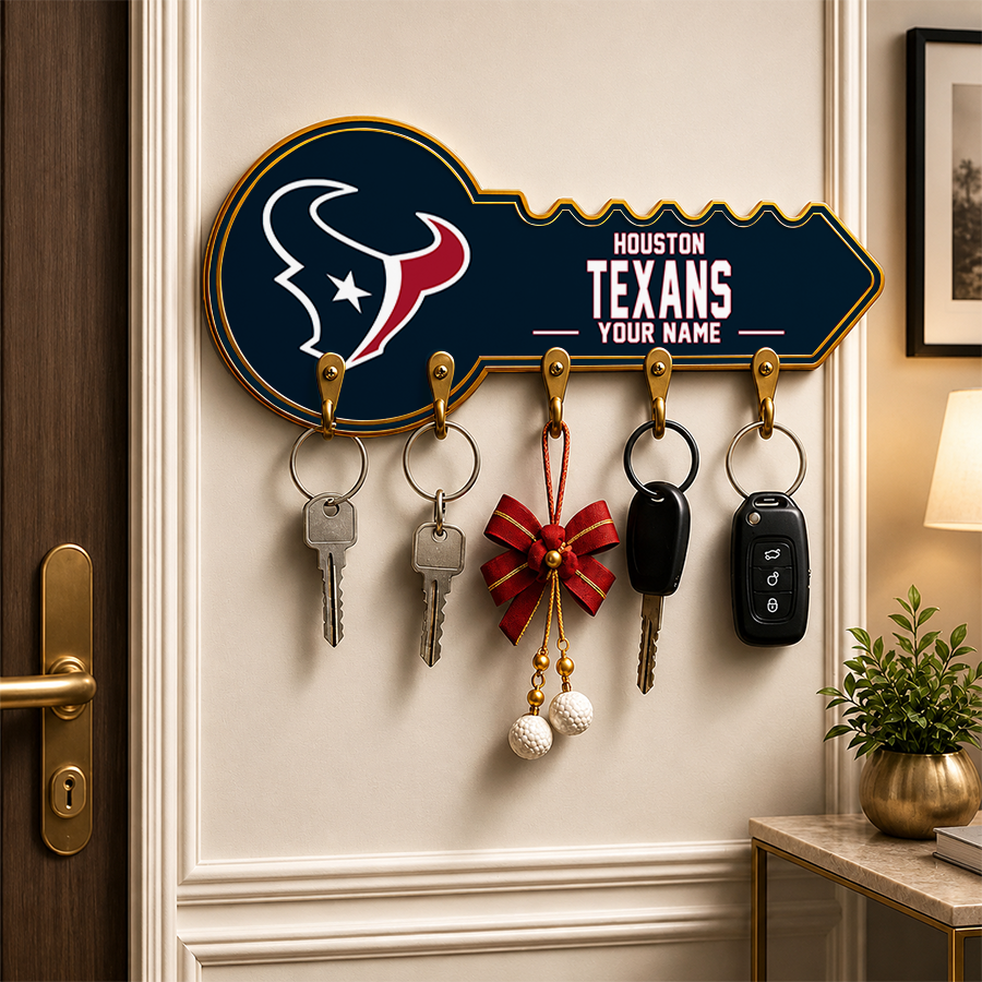[SPECIAL OFFER] NEW CUSTOMIZED NFL15 HTT HOUSTON TEXANS WALL KEY HOLDER FOR HOME