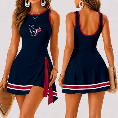 [SPECIAL OFFER] NEW CUSTOMIZED NFL15 HTT HOUSTON TEXANS WOMEN'S SUMMER SKORT DRESS