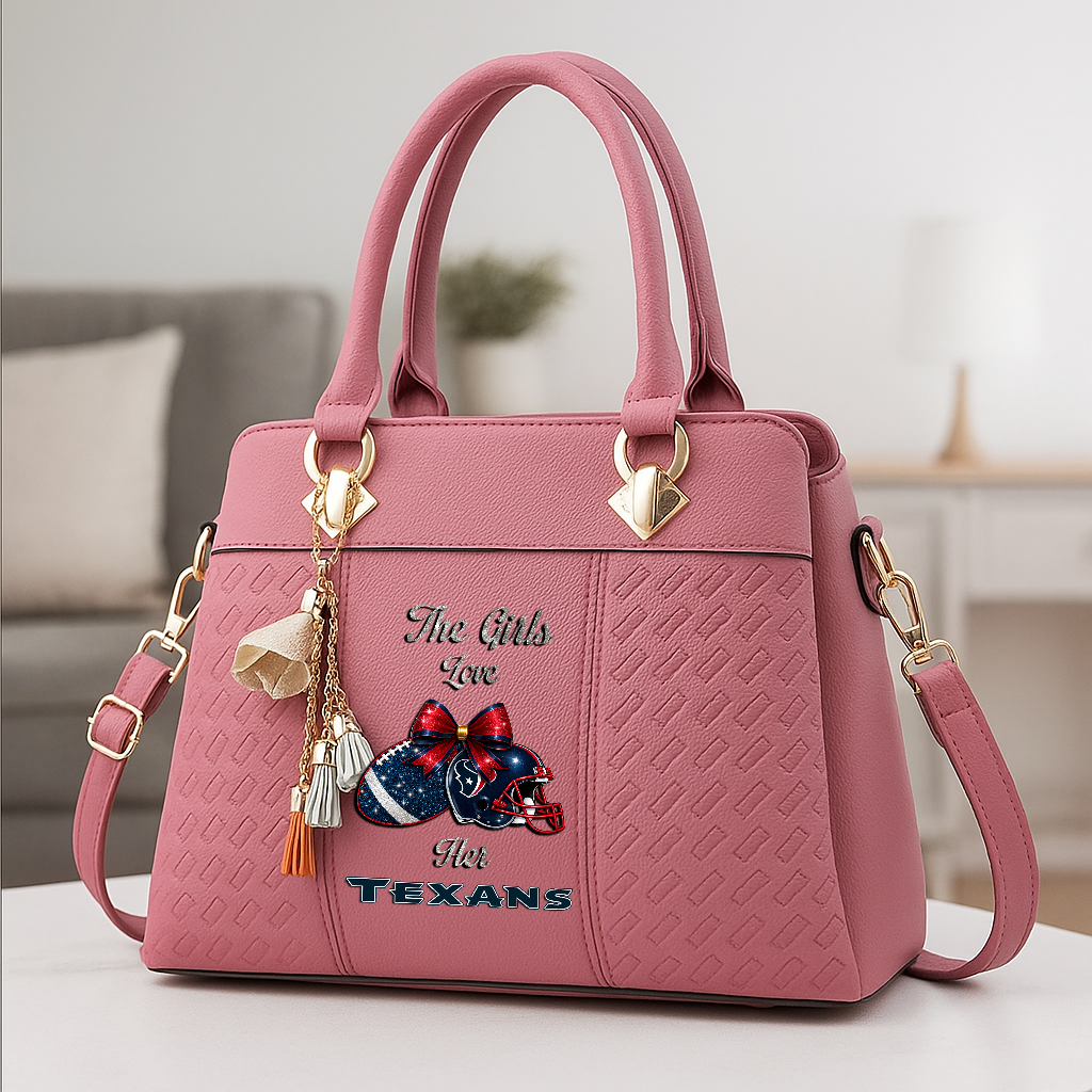 LIMITED EDITION - NEW CUSTOMIZED NFL15 HTT HOUSTON TEXANS WOMEN'S ZIP HANDBAG MULTICOLOR