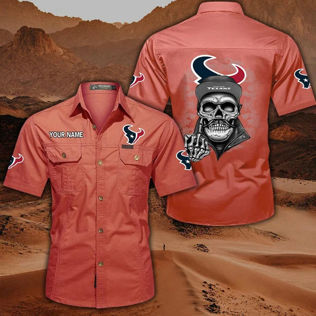 [SPECIAL OFFER] NEW CUSTOMIZED NFL15 HTT HOUSTON TEXANS MUTICOLOR MEN'S CARGO SHIRT