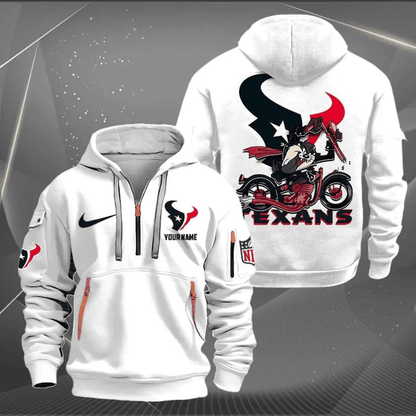 [SPECIAL OFFER] NEW CUSTOMIZED NFL15 HTT HOUSTON TEXANS MUTICOLOR QUARTER ZIP HOODIE