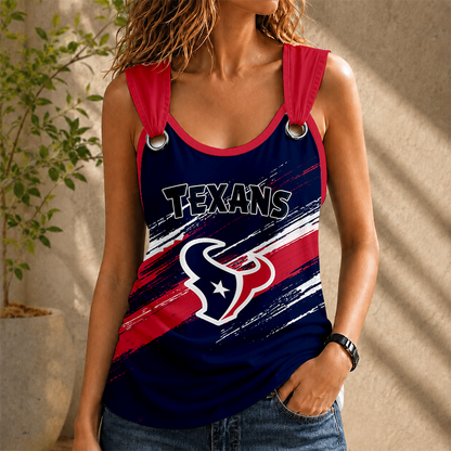[SPECIAL OFFER] NEW CUSTOMIZED NFL15 HTT HOUSTON TEXANS O-RING SHOULDER TANK TOP