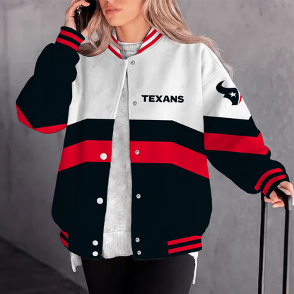[SPECIAL OFFER] NEW CUSTOMIZED NFL15 HTT HOUSTON TEXANS SATIN VARSITY & BASEBALL JACKET