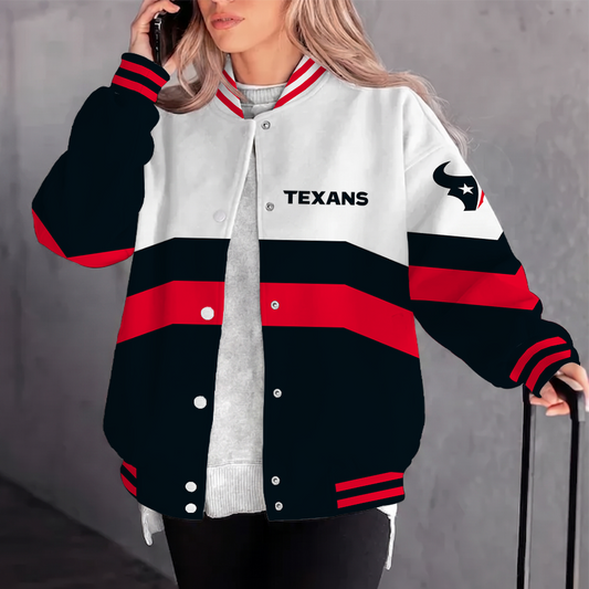 [SPECIAL OFFER] NEW CUSTOMIZED NFL15 HTT HOUSTON TEXANS SATIN VARSITY & BASEBALL JACKET