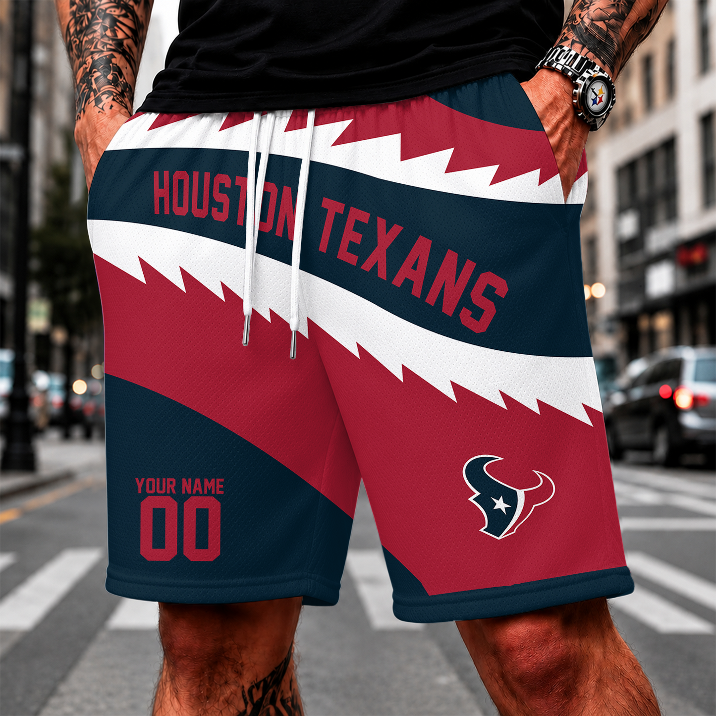 [SPECIAL OFFER] NEW CUSTOMIZED NFL15 HTT HOUSTON TEXANS SHORT PANTS