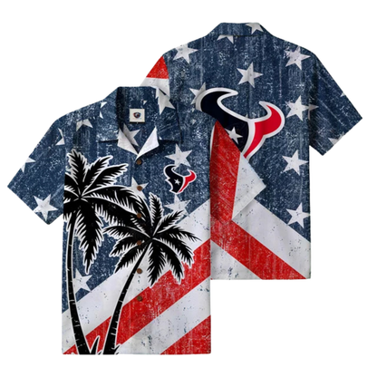 LIMITED EDITION - NEW CUSTOMIZED NFL15 HTT HOUSTON TEXANS PATRIOTIC 250 USA HAWAIIAN SHIRT