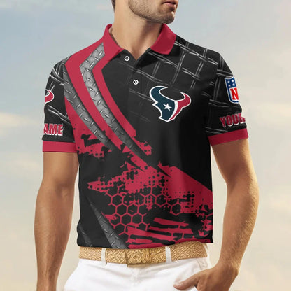 LIMITED EDITION - NEW CUSTOMIZED NFL15 HTT HOUSTON TEXANS POLO SHIRT