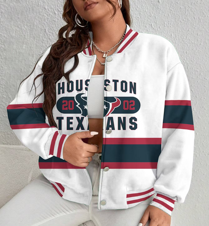 LIMITED EDITION - NEW CUSTOMIZED NFL15 HTT HOUSTON TEXANS SATIN VARSITY & BASEBALL JACKET