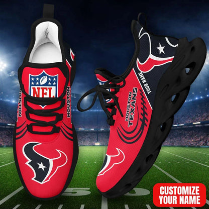 LIMITED EDITION - NEW CUSTOMIZED NFL15 HTT HT TEXANS PREMIUM CLUNKY SNEAKERS