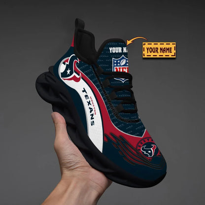 LIMITED EDITION - NEW CUSTOMIZED NFL15 HTT HOUSTON TEXANS UNISEX MAX SOUL SHOES