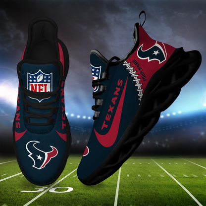 LIMITED EDITION - NEW CUSTOMIZED NFL15 HTT HOUSTON TEXANS UNISEX MAX SOUL SHOES