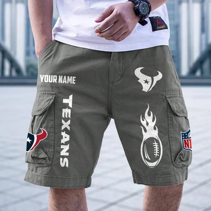 [SPECIAL OFFER] NEW CUSTOMIZED NFL15 HTT HOUSTON TEXANS CARGO SHORTS