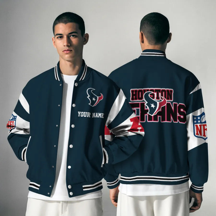 [HOT DEAL] NEW CUSTOMIZED NFL15 HTT HOUSTON TEXANS SATIN VARSITY & BASEBALL JACKET
