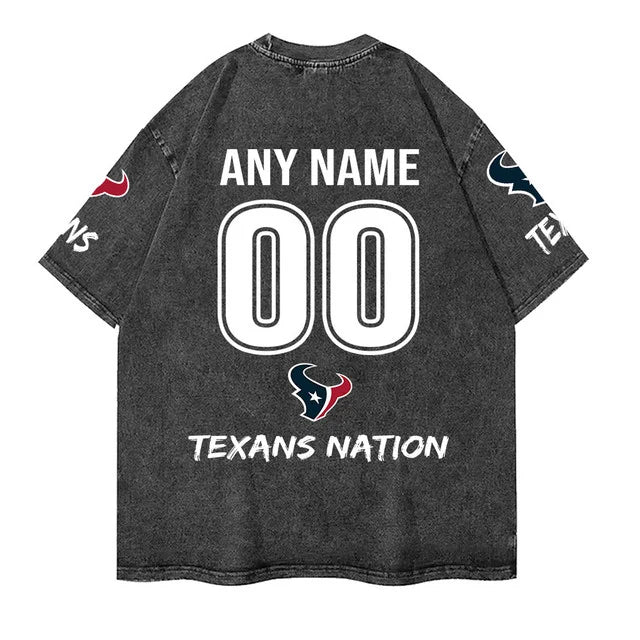 [SPECIAL OFFER] NEW CUSTOMIZED NFL15 HTT HOUSTON TEXANS MULTICOLOR WASHED TEE