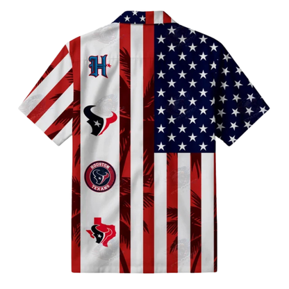 LIMITED EDITION - NEW CUSTOMIZED NFL15 HTT HOUSTON TEXANS PATRIOTIC 250 USA HAWAIIAN SHIRT